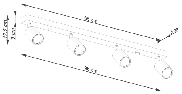 Sollux SL.1294 - Φωτιστικό σποτ VERDO 4xGU10/10W/230V μαύρο