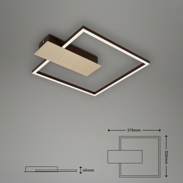 Briloner 3544-017 - LED Dimmable φωτιστικό οροφής NICO LED/12W/230V χρυσαφί