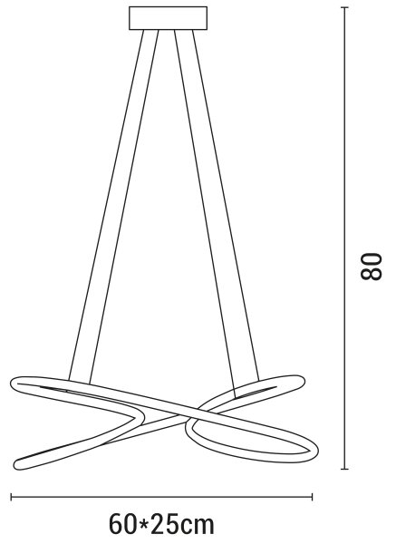 Πολύφωτο LED με συρματόσχοινο LED/40W/230V 4000K χρώμιο