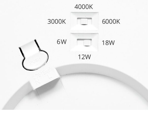 Ecolite WPCB2-18W/BI - Πάνελ LED LEXA LED/6/12/18W/230V λευκό