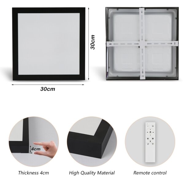 Brilagi-Φωτιστικό μπάνιου dimming LED FRAME SMART LED/24W/230V IP44 black+RC