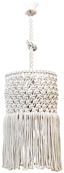 Φωτιστικό Οροφής Mac-04 Φ30 1/L Macrame 31-1068 White Heronia