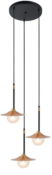 Φωτιστικό Οροφής HL4313P35BB 3ΧG9 D45ΧΗ106 Brass-Black Aca Decor