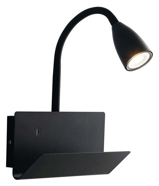 Φωτιστικό Τοίχου - Απλίκα Με Usb I-Gulp-AP NER Black Luce Ambiente Design