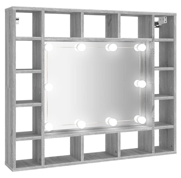 Έπιπλο Καθρέπτη με LED Γκρι Sonoma 91x15x76,5 εκ. - Γκρι