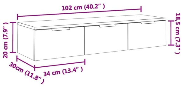 Ντουλάπι Τοίχου Λευκό 102 x 30 x 20 εκ. από Επεξεργασμένο Ξύλο - Λευκό