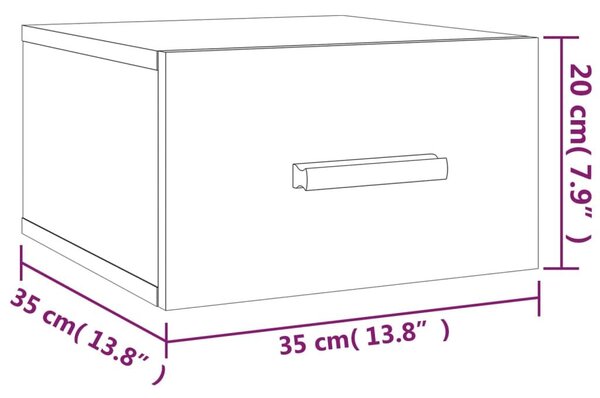 Κομοδίνο Επιτοίχιο Γκρι Σκυροδέματος 35 x 35 x 20 εκ. - Γκρι