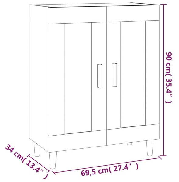 Ντουλάπι Καπνιστή Δρυς 69,5 x 34 x 90 εκ. Επεξεργασμένο Ξύλο - Καφέ