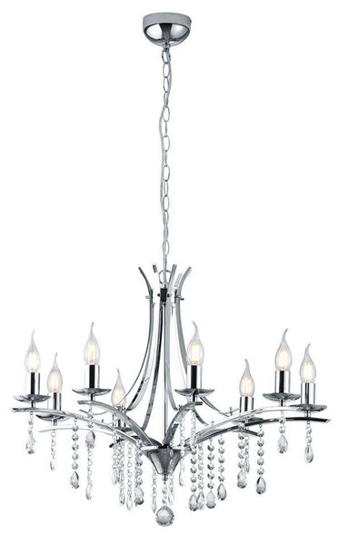 Φωτιστικό Οροφής Lucerna 101600806 Ø68,6x150cm Chrome Trio Lighting