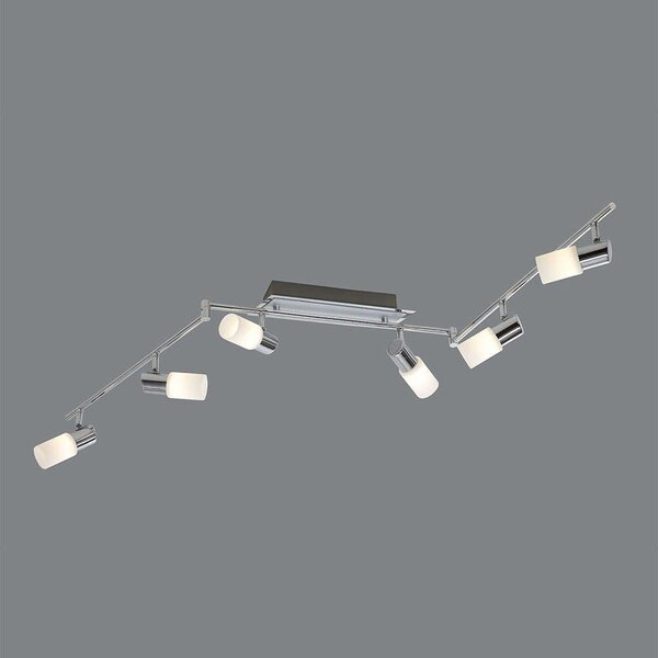 Φωτιστικό Οροφής-Σποτ Led Clapton 6x430Lm 150x24x8cm Chrome-White Brushed 821410605 Trio Lighting