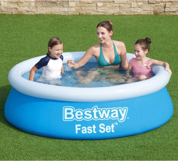 Bestway Πισίνα Φουσκωτή Στρογγυλή Fast Set Μπλε 183 x 51 εκ