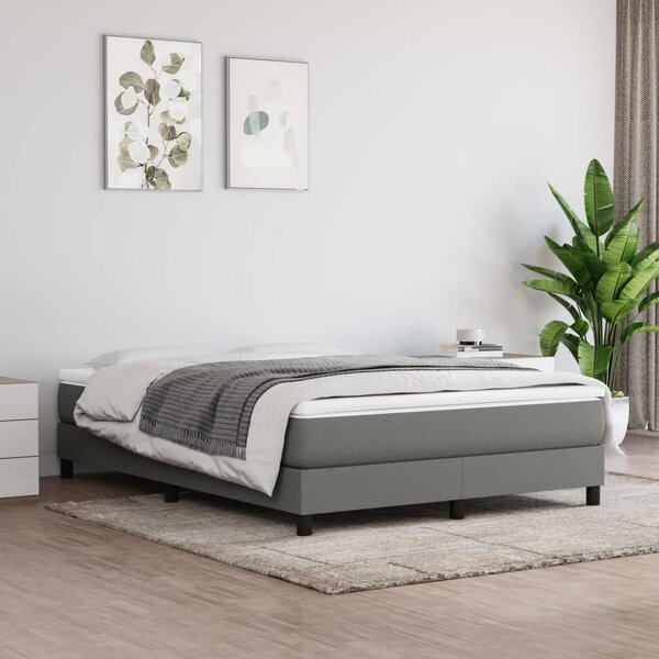 VidaXL Πλαίσιο Κρεβατιού Boxspring Σκούρο Γκρι 140x190 εκ. Υφασμάτινο