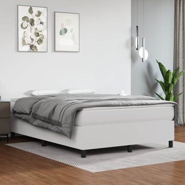 VidaXL Πλαίσιο Κρεβατιού Boxspring Λευκό 140x200 εκ. Συνθετικό Δέρμα