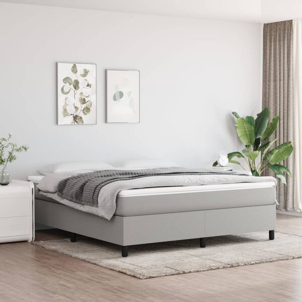 VidaXL Πλαίσιο Κρεβατιού Boxspring Ανοιχτό Γκρι 160x200 εκ. Υφασμάτινο