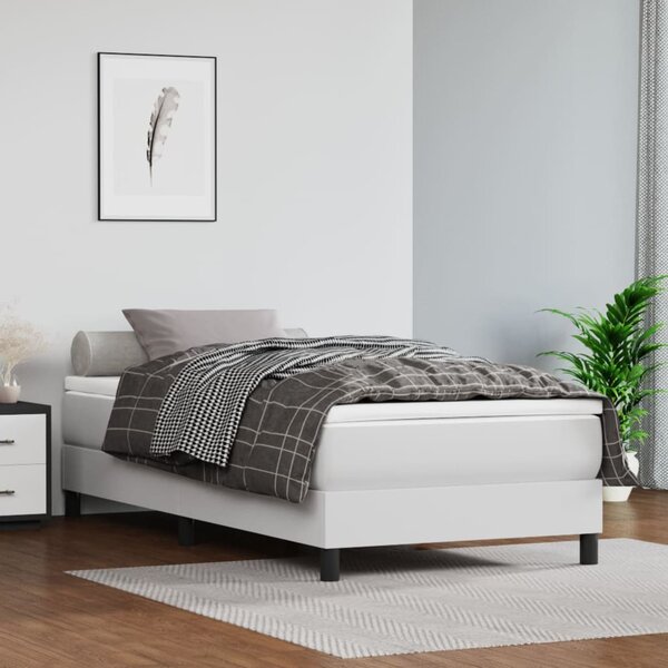 VidaXL Πλαίσιο Κρεβατιού Boxspring Λευκό 90x190 εκ. Συνθετικό Δέρμα