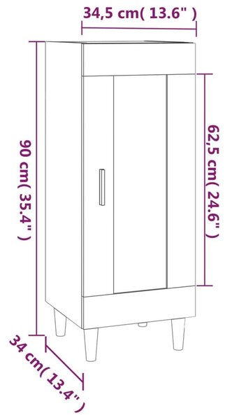 Ντουλάπι Καπνιστή Δρυς 34,5 x 34 x 90 εκ. Επεξεργασμένο Ξύλο - Καφέ