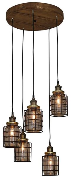 Φωτιστικό Οροφής Κρεμαστό HL-2248JG-5PC 77-3068 Okda Bronze Homelighting