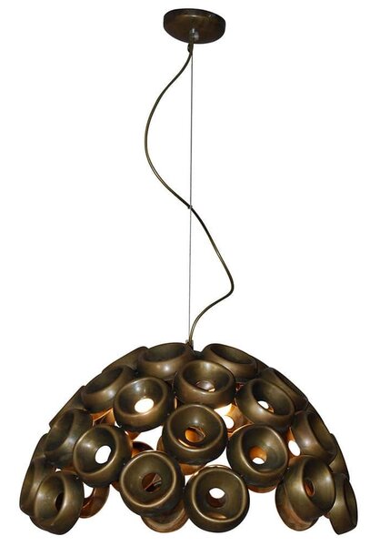 Φωτιστικό Οροφής Κρεμαστό HL-3590-L 77-4330 Darina Old Bronze Φ62 Homelighting