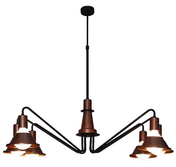 Φωτιστικό Οροφής Κρεμαστό Led HL-3521-6 77-3765 Emily Old Copper & Black Homelighting