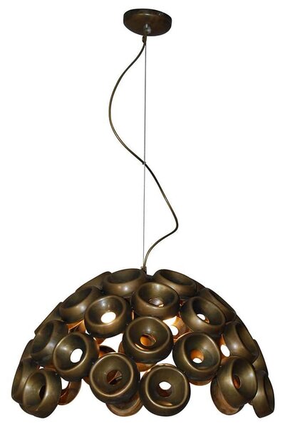 Φωτιστικό Οροφής Κρεμαστό HL-3590-Μ 77-4107 Darina Old Copper Φ56 Homelighting