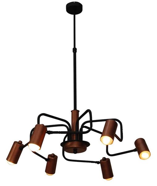 Φωτιστικό Οροφής Κρεμαστό Led HL-3522-6 77-3779 Hannah Old Copper & Black Homelighting