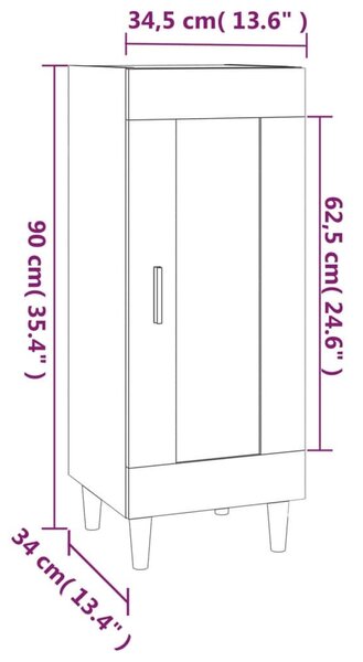 Ντουλάπι Καφέ Δρυς 34,5 x 34 x 90 εκ. Επεξεργασμένο Ξύλο - Καφέ