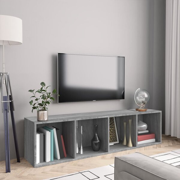 VidaXL Βιβλιοθήκη/Έπιπλο Τηλεόρασης Γκρι sonoma 143x30x36εκ Επεξ. Ξύλο