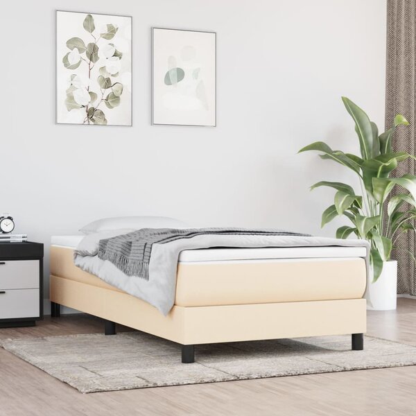 VidaXL Πλαίσιο Κρεβατιού Boxspring Κρεμ 100x200 εκ. Υφασμάτινο