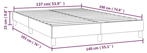 Πλαίσιο Κρεβατιού Ανοιχτό Γκρι 140 x 190 εκ. Βελούδινο - Γκρι