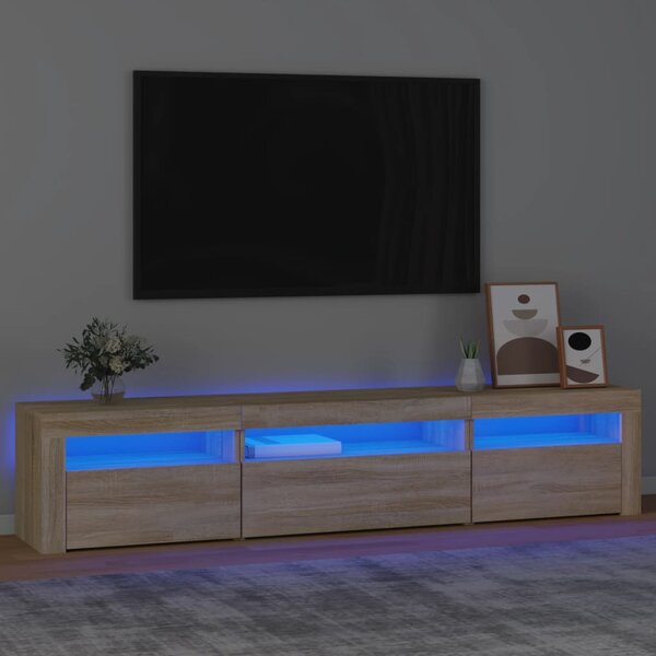 VidaXL Έπιπλο Τηλεόρασης με LED Sonoma Δρυς 195x35x40 εκ