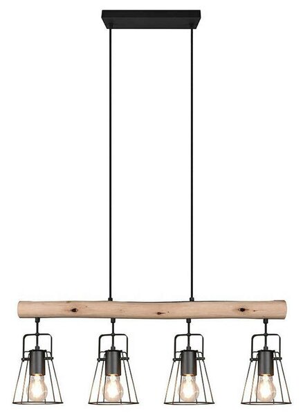 Φωτιστικό Οροφής - Ράγα Jaipur R30614032 4xE27 25W 80x150cm Natural-Black RL Lighting