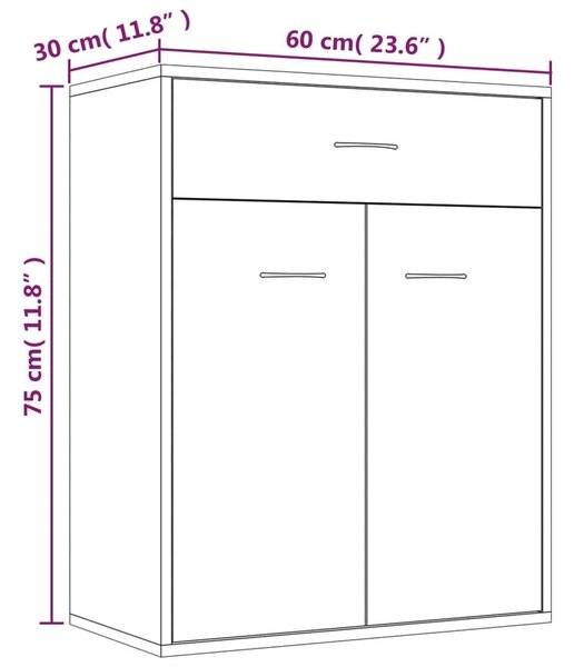 Ντουλάπι Καπνιστή Δρυς 60 x 30 x 75 εκ. από Επεξεργασμένο Ξύλο - Καφέ