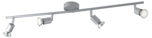 Φωτιστικό Οροφής - Σποτ Cooper SPOT-COOPER-4 Ρυθμιζόμενο 4xGU10 5W Led 75x15cm Silver Intec