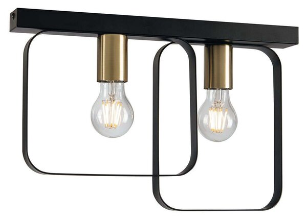 Φωτιστικό Οροφής - Πλαφονιέρα Smith I-SMITH-PL2 2xE27 41,5x27cm Black Luce Ambiente Design