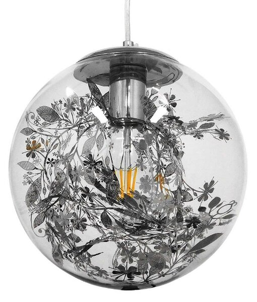 Φωτιστικό Οροφής Harper 01510 1xΕ27 Γιρλάντα Φ25x30cm Clear Nickel GloboStar