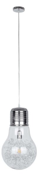 Φωτιστικό Οροφής Lamp 01677 1xΕ27 Φ30x52cm Silver-Clear GloboStar