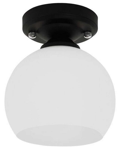 Φωτιστικό Οροφής - Πλαφονιέρα Maura 01318 1xE27 Φ13x17cm Black-White GloboStar