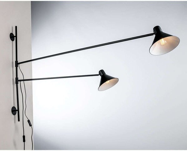 Φωτιστικό Τοίχου - Απλίκα Duetto I-DUETTO-AP2-NER 2xE27 154x90cm Black Luce Ambiente Design