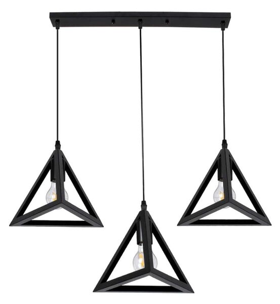 Φωτιστικό Οροφής Triangle 00621 E27 70x22x130cm Black GloboStar