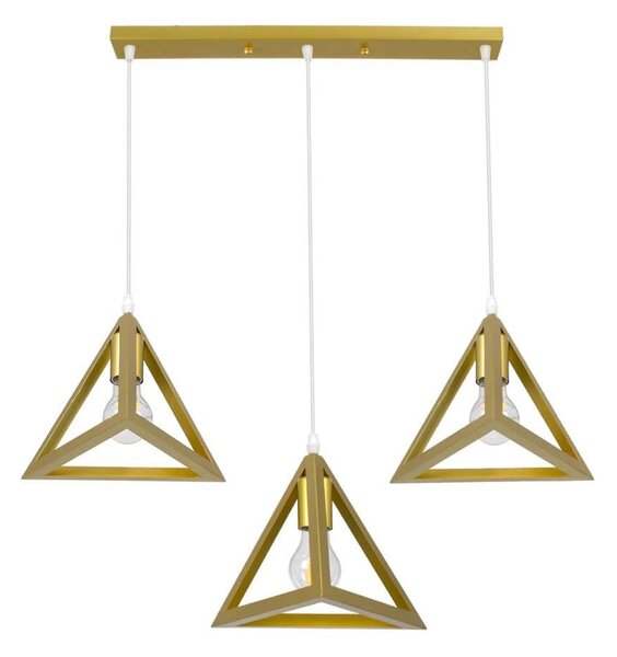 Φωτιστικό Οροφής Triangle 00625 E27 70x22x130cm Gold GloboStar