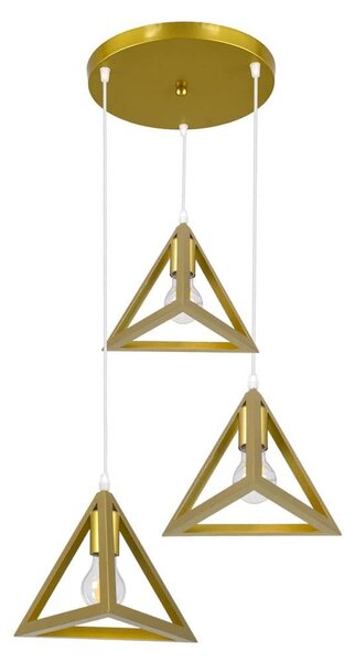 Φωτιστικό Οροφής Triangle 00620 E27 Φ49x130cm Gold GloboStar