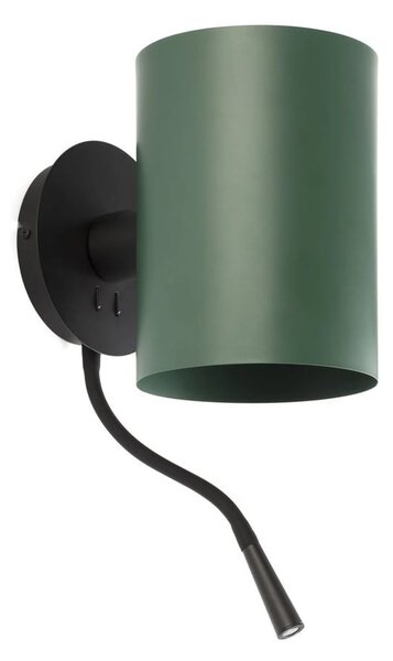 Φωτιστικό Τοίχου - Απλίκα Guadalupe 20032-81 E27/Led 3000K, 100Lm Black-Green Faro Barcelona