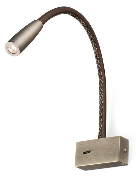 Φωτιστικό Τοίχου - Reader Lead 62704 LED 3W 3000K 180Lm Old Gold - Brown Faro Barcelona