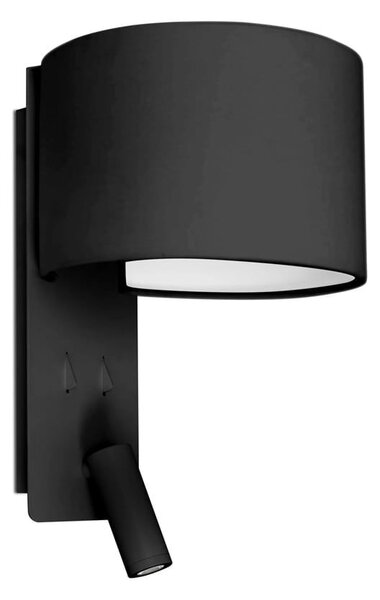 Φωτιστικό Τοίχου - Απλίκα Fold 64305 E27 max 15W Mε Reader 3W 3000K 200Lm Black Faro Barcelona