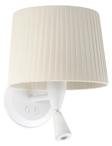 Φωτιστικό Τοίχου - Απλίκα Samba 64308-35 E27 Mε Reader 3W 3000K 280Lm White-Beige Faro Barcelona