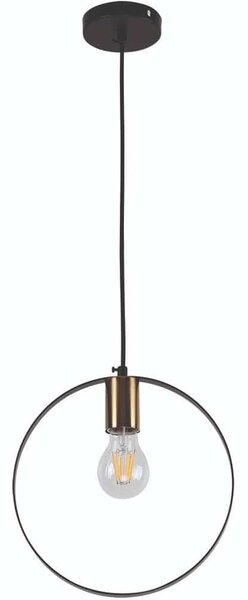 Φωτιστικό Οροφής Hoop 77-8174 1xE27 60W Brass-Black Homelighting