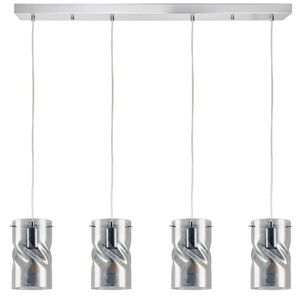 Φωτιστικό Οροφής Twist Smokey 77-8183 4xE27 60W Silver Homelighting