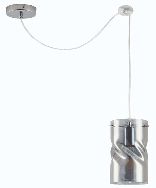 Φωτιστικό Οροφής Twist Smokey 77-8181 1xE27 60W Silver Homelighting