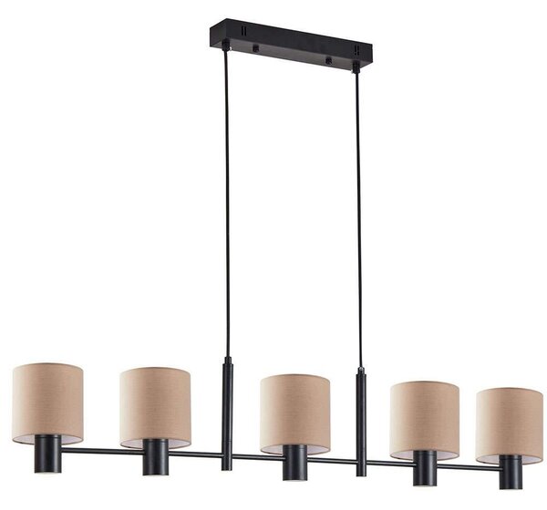 Φωτιστικό Οροφής - Ράγα Adept 77-8871 109x14x120cm 5xE27 60W Black-Brown Homelighting