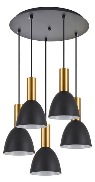 Φωτιστικό Οροφής Adept Tube 77-8643 40x40x300cm 5xE27 60W Black-Gold Homelighting